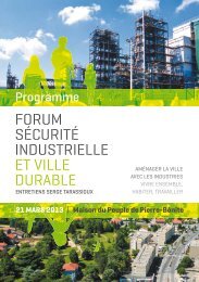 FORUM SÉCURITÉ INDUSTRIELLE ET VILLE DURABLE