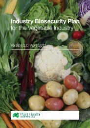 Industry Biosecurity Plan for the Vegetable Industry