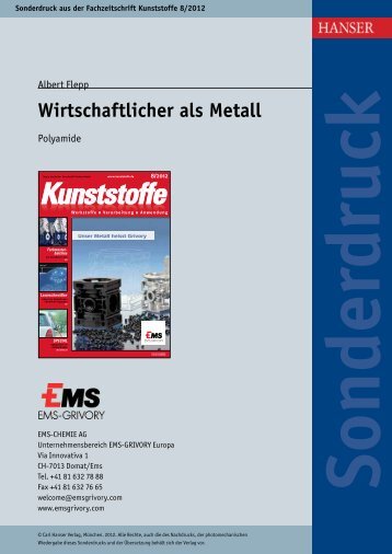 Wirtschaftlicher als Metall - Ems-Chemie