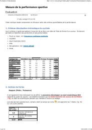 Mesure de la performance sportive Evaluation