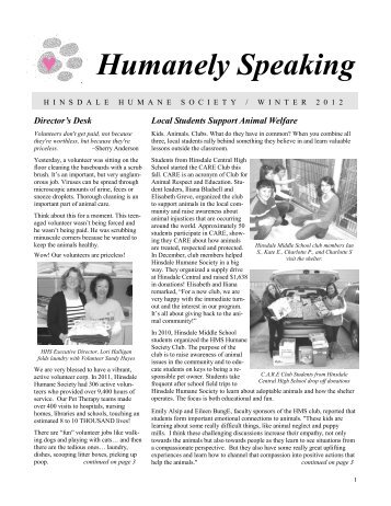 News Letter Winter 2012 - FINAL.pub - Hinsdale Humane Society