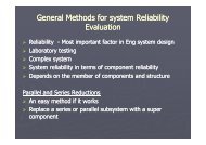 General Methods for system Reliability Evaluation