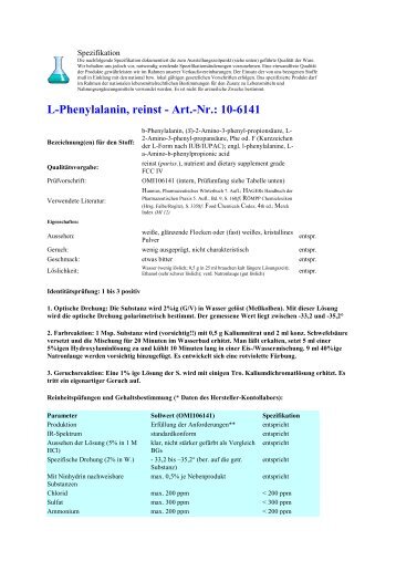 L-Phenylalanin, reinst - Art.-Nr.: 10-6141 - OMIKRON-ONLINE