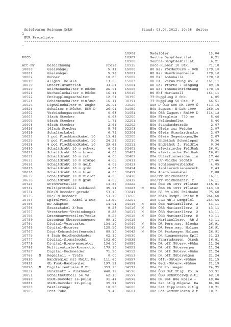 PDF-Gesamtpreisliste - Spielwaren Reimann GmbH