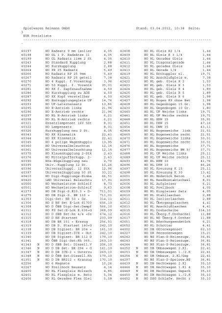 PDF-Gesamtpreisliste - Spielwaren Reimann GmbH