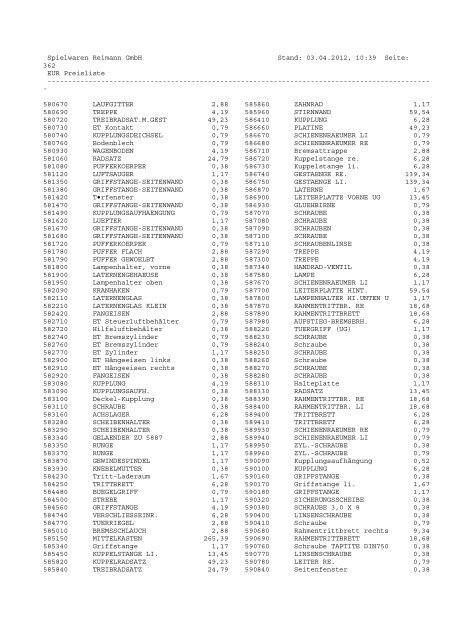 PDF-Gesamtpreisliste - Spielwaren Reimann GmbH