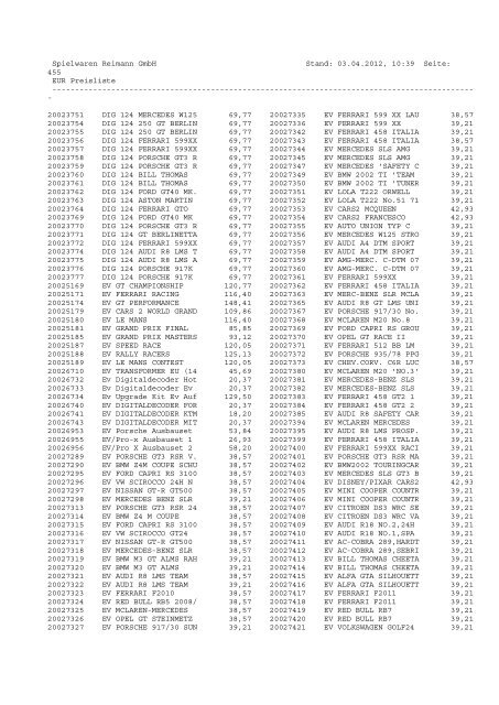 PDF-Gesamtpreisliste - Spielwaren Reimann GmbH