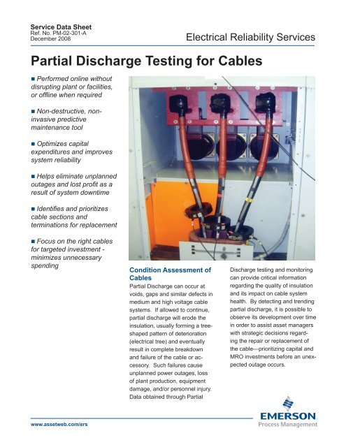 Partial Discharge Testing for Cables - Emerson Network Power