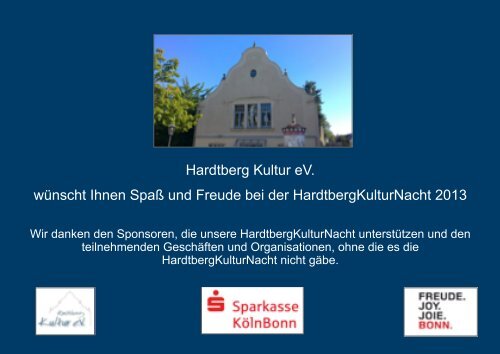 HardtbergKulturNacht - Das Programm 7 September 201318 - 24 Uhr