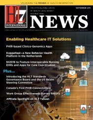 In this Issue HL7 News