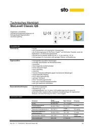 Technisches Merkblatt StoLevell Classic QS Wasserdampfdiffusionswiderstandszahl