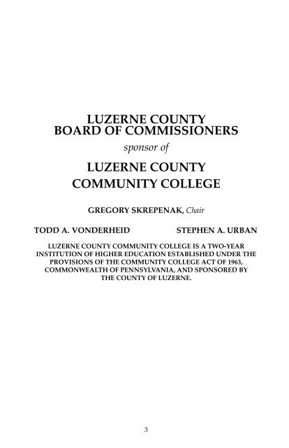 2004-2005 COLLEGE CATALOG - Luzerne County Community ...