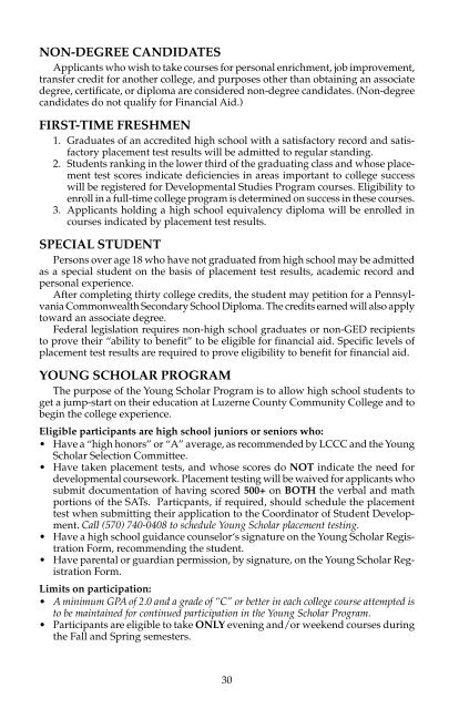 2004-2005 COLLEGE CATALOG - Luzerne County Community ...