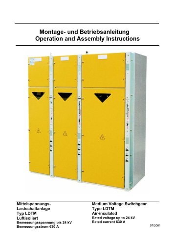 Montage- und Betriebsanleitung Operation and Assembly Instructions