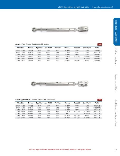 Hayn Rigging Products