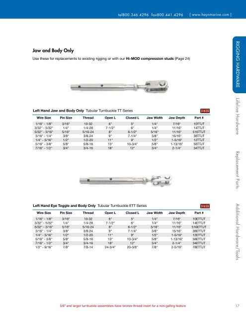 Hayn Rigging Products