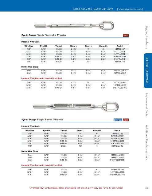 Hayn Rigging Products