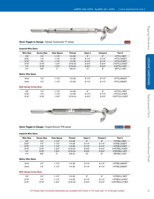 Hayn Rigging Products