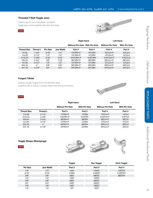 Hayn Rigging Products