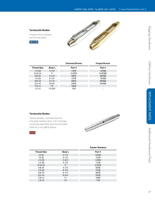 Hayn Rigging Products