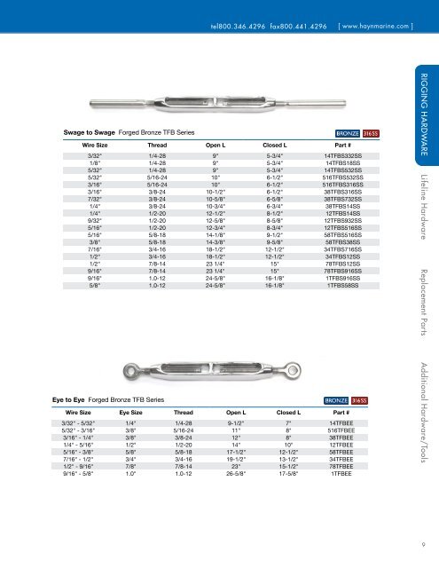 Hayn Rigging Products