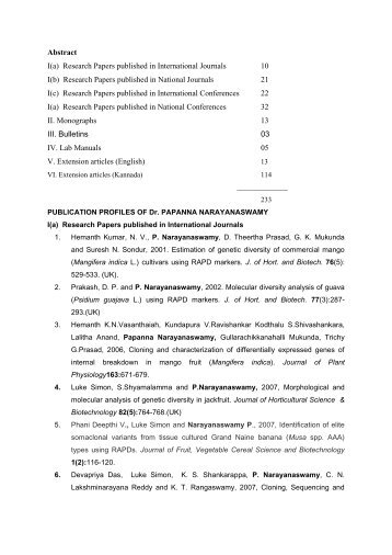 Abstract I(a) - University of Horticultural Sciences, Bagalkot