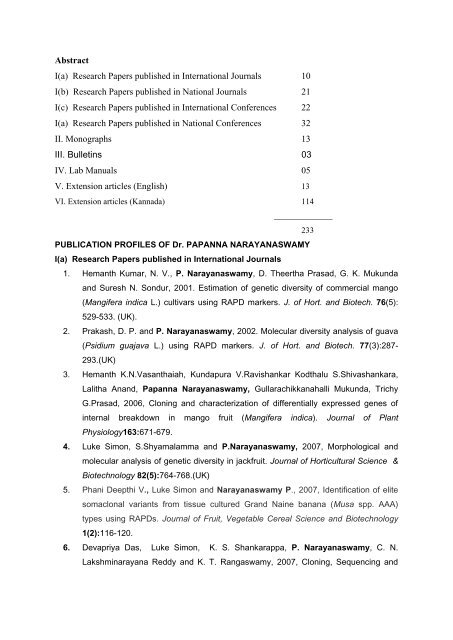 Abstract I(a) - University of Horticultural Sciences, Bagalkot