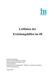 II. Leitlinien der Erziehungshilfen im IB - IB: Erziehungshilfen