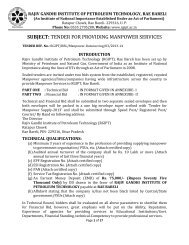 SUBJECT TENDER FOR PROVIDING MANPOWER SERVICES