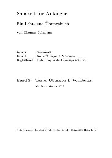 Sanskrit für Anfänger - RZ User - Universität Heidelberg