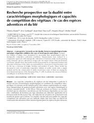 adventices et du blé Competitive interspécifique compétition