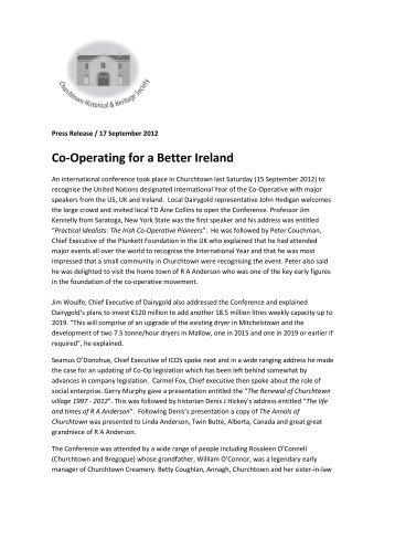 Co-Operating for a Better Ireland