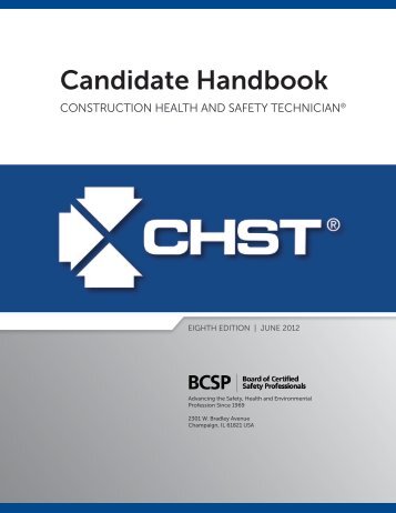 chst experience form - Board of Certified Safety Professionals