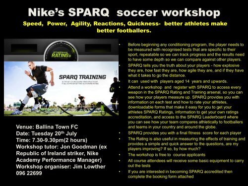 Nike's SPARQ soccer workshop