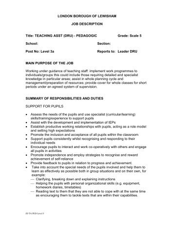 JD Person Spec DRU TA July 2013.pdf - Deptford Green School