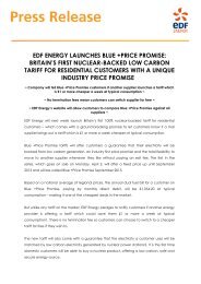 EDF Energy Launches Blue +Price Promise