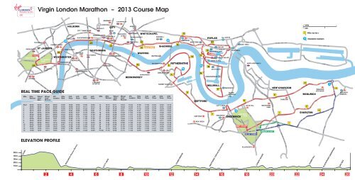 Virgin London Marathon – 2013 Course Map