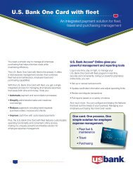 U.S Bank One Card with fleet