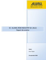 SC ALUMIL ROM INDUSTRY SA (ALU) Raport de analiza