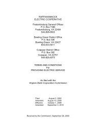 Terms and Conditions - Rappahannock Electric Cooperative