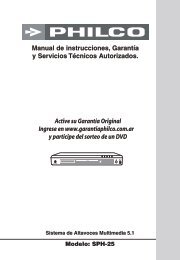 Manual de instrucciones, GarantÃ­a y Servicios TÃ©cnicos ... - Philco