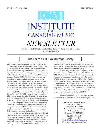 NEWSLETTER - University of Toronto