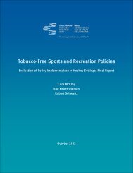 Tobacco-Free Sports and Recreation Policies