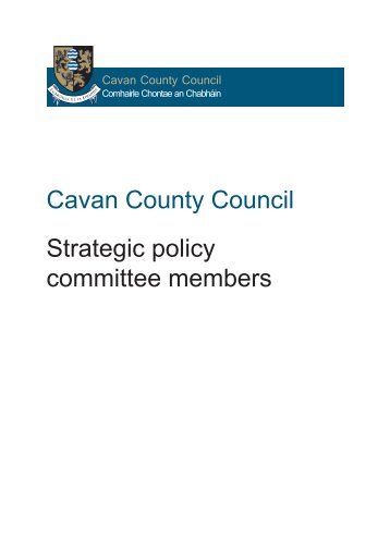 Cavan County Council Strategic policy committee members