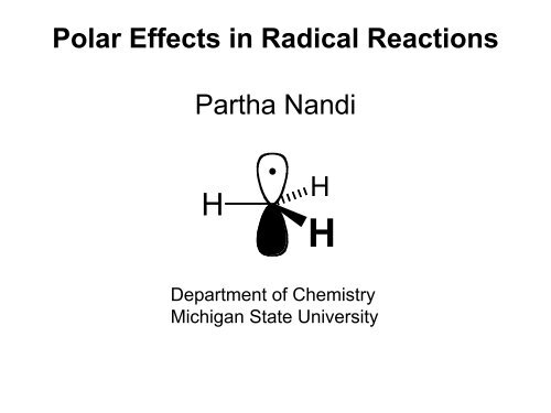 Polar Effects in Radical Reactions - Department of Chemistry ...