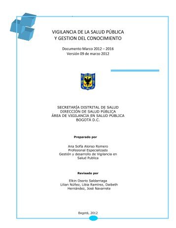 VIGILANCIA DE LA SALUD PÚBLICA Y GESTION DEL CONOCIMIENTO