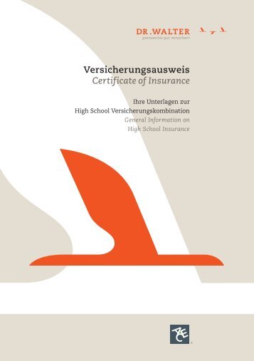 Versicherungsausweis Certificate of Insurance - Dr. Walter