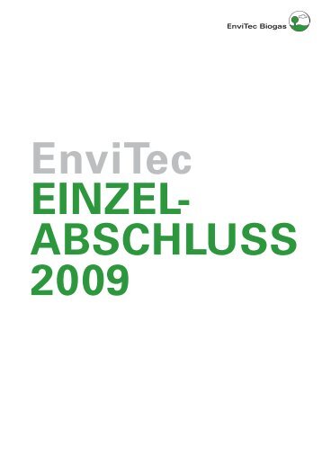 Anhang zum Einzelabschluss 2009 - EnviTec Biogas AG