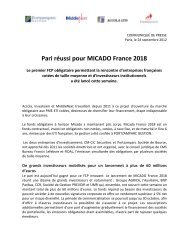 Pari réussi pour MICADO France 2018