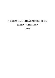 TUARASCÁIL CHLÁRAITHEOIR NA gCARA – CHUMANN 2008